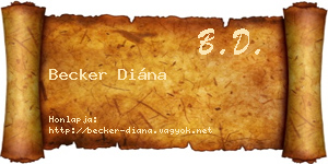 Becker Diána névjegykártya